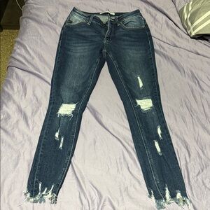KanCan Dark Blue Distressed Skinny Jeans